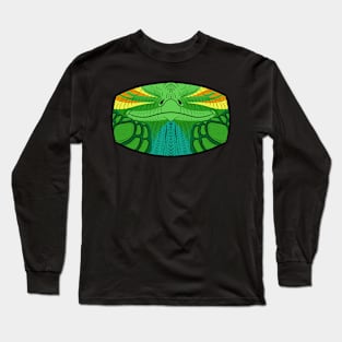 Green Iguana Mask Long Sleeve T-Shirt